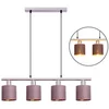 Image de Hanglamp Plafondlamp "Maron" 4 spots lengte 72 cm Hoogte 140cm Textiel Chroom Bruin