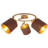Image de Plafondlamp Wandlamp "Maron" 52cm lengte 3 spots E14 Chroom Textiel Bruin