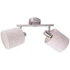 Image de Plafondlamp Wandlamp "Maron" 46cm lengte 2 spots E14 Chroom Textiel Grijs