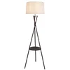 Image de Staande lamp Vloerlamp "Tora" met geïntegreerd tafeltje Diameter 51cm Hoogte 158 cm Metaal