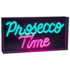 Image de LED-bord decoratie "Prosecco Time" Hoogte 30cm Breedte 15cm Motivatie Bord Transparant Kunststof LED letters USB-aansluiting
