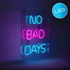 Image de LED-bord decoratie "No Bad Days" Hoogte 30cm Breedte 18cm Motivatie Bord Transparant Kunststof LED letters USB-aansluiting