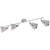 Image de Plafondlamp Plafondspot Spotlight strip slaapkamerlamp, verstelbaar, metaal textiel, chroom, grijs, 4-vlam, E14 stopcontacten, LxBxH 72.5x11.3x21.5cm