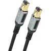Image de Oehlbach D1C13350 RJ45 Netwerkkabel, patchkabel CAT 8.1 0.25 m Zwart, Goud 1 stuk(s)