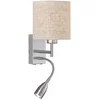 Image de Fischer & Honsel Wandlamp Dreamer - Nachtlamp met leesarm - 1x E27 + 4W LED - Zilver / Beige