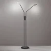 Image de Fischer & Honsel Dent - Vloerlamp - hoogte 150 cm - 2x 6W LED - Dimbaar - 3 kleurtemperaturen - Zwart met chroom accent