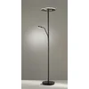 Image de Fischer & Honsel Dent - Klassieke Vloerlamp - hoogte 180 cm - 1x LED 8 W + 1x LED 37 W - 5400 lumen - 3 kleurtemperaturen - Dimbaar - Zwart