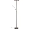 Image de Fischer & Honsel Sorento Staande lamp - Moderne LED Vloerlamp met leeslamp - 30 + 6,5W - Dimbaar - 2700K | 3350K | 4000K - Zilver/Nikkel