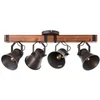 Image de 4-lichts plafondlamp Decca zwart met bruin - 85831/46