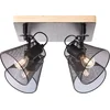 Image de BRILLIANT lamp, hele spot plaat 4-vlams zwart/houtkleurig, metaal/hout, 4x D45, E14, 40W, druppellampen (niet meegeleverd), A++