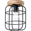 Image de Brilliant Gwen - Plafondlamp - E27 max 1x40W - Zwart/Hout