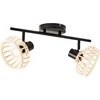 Image de Brilliant Norah spot 2-vlammig. licht hout/zwart, metaal/bamboe, 2x D45, E14, 28 W