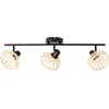 Image de Brilliant Norah 3-lichts spot. Licht hout/zwart, metaal/bamboe, 3x D45, E14, 28 W