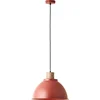 Image de Brilliant hanglamp Erena 38cm rood metaal/hout 1x A60, E27, 60W, geschikt voor een normale lamp (niet inbegrepen)