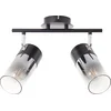 Image de Brilliant Alia spot barlamp 2 lampen zwart/rookglas hout/zwart metaal 2x A60, E27, 40 W