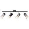 Image de Brilliant Alia spot bar lamp 4 lampen zwart/rookglas zwart metaal 4x A60, E27, 40 W