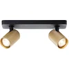 Image de Brilliant Marty - Plafondspot - GU10 2x5W 3000K - Zwart/Goudkleurig