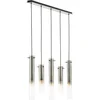 Image de Brilliant Lamp Glasini hanglamp 5 lampen mat zwart/gerookt glas metaal/zwart glas 5x C35, E14, 25 W