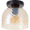 Image de Brilliant Casto - Plafondlamp - E27 max 1x25W - Glas - Amber - Zwart