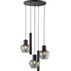 Image de Brilliant Ligari - Hanglamp - 5-lichts - E27 max 3x20W/GU10 max 2x10W - Zwart/Smoke