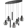 Image de Brilliant Ligari - Hanglamp - 8-lichts - Ovaal 126 cm - E27 max 5x20W/GU10 max 3x10W - Zwart/Smoke