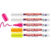 Image de edding 4095 krijtstiften wit 2x, neonroze, neonoranje, neongeel - 5 stuks raamstiften - krijtmarkers - ronde punt 2-3 mm - krijtstift voor krijtborden, uitwisbaar - voor het schrijven op ruiten, glas, spiegels