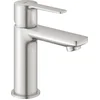 Image de GROHE Lineare Wastafelkraan XS - Extra lage uitloop - Met push open waste - Supersteel