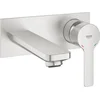 Image de GROHE Lineare New Tweegats Wastafelkraan M - Medium uitloop - Wandmontage - Supersteel