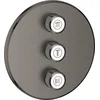 Image de GROHE Grohtherm SmartControl - Drievoudig opbouwdeel - Volume (stopkraan) - Rond - Hard Graphite geborsteld (mat antraciet)