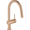 Image de GROHE Minta keukenkraan - hoge draaibare C-uitloop - met uittrekbare handdouche - 2 straalstanden - mat brons (brushed warm sunset) - 32321DL2