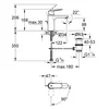 Image de GROHE Eurosmart Cosmopolitan Wastafelkraan - Waterbesparend - Trekwaste - Chroom