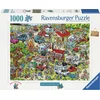 Image de Ravensburger puzzel Holiday Resort 1 - Camping cartoon legpuzzel 1000 stukjes.