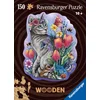 Image de Ravensburger houten puzzel Lovely cat - Legpuzzel - 150 stukjes