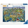 Image de Ravensburger   Wereldkaart met Bezienswaardigheden   Legpuzzel   5000 Stukjes