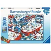 Image de Ravensburger   Drukte in het Winterdorp   Kinderpuzzel   200 XXL Stukjes