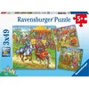 Image de Ravensburger puzzel Riddertoernooi in de Middeleeuwen - 3 x 49 stukjes - kinderpuzzel