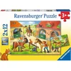 Image de Ravensburger puzzel Vakantie op de manege - Twee puzzels - 12 stukjes - kinderpuzzel