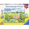 Image de Ravensburger puzzel Jonge dieren op het platteland - 2x12 stukjes - kinderpuzzel
