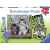 Image de Ravensburger puzzel katten - 3x49 stukjes - kinderpuzzel