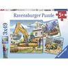 Image de Ravensburger puzzel Grote bouwvoertuigen - 3x49 stukjes - kinderpuzzel