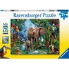 Image de Ravensburger puzzel Olifanten in de jungle - Legpuzzel - 150XXL stukjes