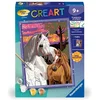 Image de CreArt Kids 18x24cm Paarden bij zonsondergang, Schilderen op nummer Kit, Kunstnummer, Leeftijd 9+, 25809, Ravensburger
