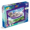 Image de CreArt Kids 18x24cm Kittens in de hangmat, verf op nummer kit, vanaf 9 jaar, 25828, Ravensburger