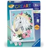 Image de CreArt Kids 18x24cm Bloemen Eenhoorn, vanaf 9 jaar, Schilderen op Nummer Kit, Nummerkunst, 25834, Ravensburger
