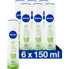 Image de NIVEA Fresh Pure Deodorant Spray - Met Jasmijngeur - Aluminiumvrij - Alcoholvrij - Met Buiflorine - Beschermt 72 uur - Voordeelverpakking - 6 x 150 ml - Voordeelverpakking