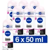 Image de NIVEA Black & White Clear Anti-Transpirant Deo Roller - Geen witte of gele strepen - Deodorant Beschermt 72 uur - Voordeelverpakking - 6 x 50 ml