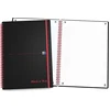 Image de Oxford Black n' Red - Notitieboek - A5 - Gelijnd - 90g - Softcover - Zwart