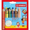 Image de STABILO woody 3 in 1 - Multi Talent Kleurpotloden - Etui Met 6 Kleuren + puntenslijper
