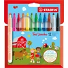 Image de STABILO Trio Jumbo - Viltstift - Met Extra Dikke Punt 3,0 mm - Etui met 12 kleuren