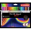 Image de STABILO Pen 68 Brush - Premium Brush Viltstift - Met Flexibele Penseelpunt - ARTY Etui Met 30 Verschillende Kleuren
